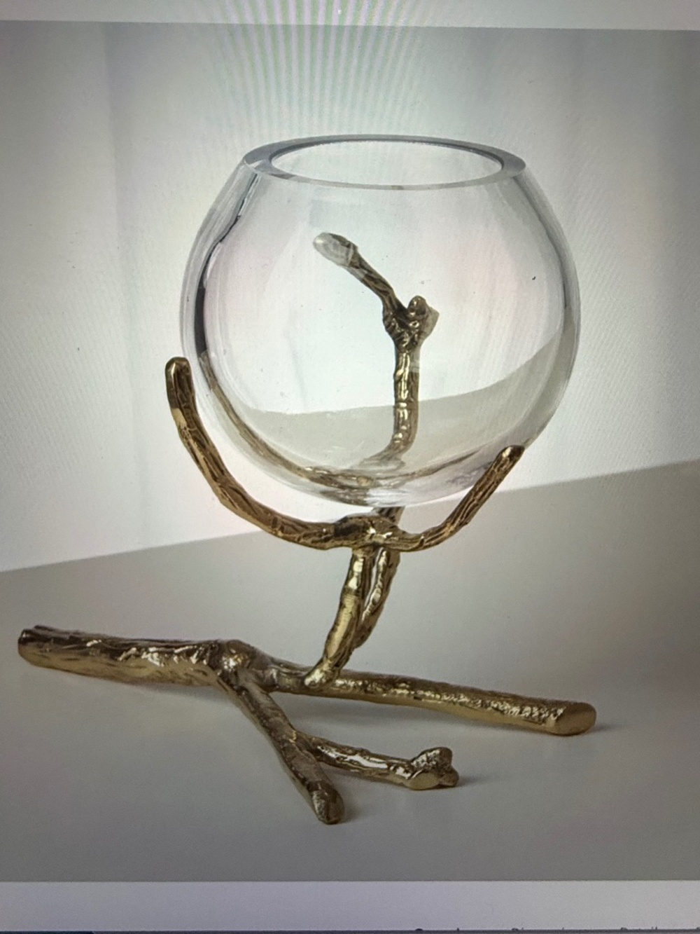 Global Views Small Twig Vase, Brass finish. NEW with Tags